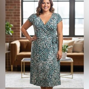 APT.9 Short Sleeve Blue Maxi Print Dress size 2X